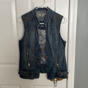 Guess Jeans Studded Denim Vest